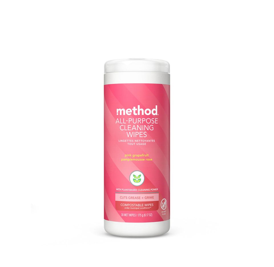 all-purpose cleaning wipes - pink grapefruit. 30 ct